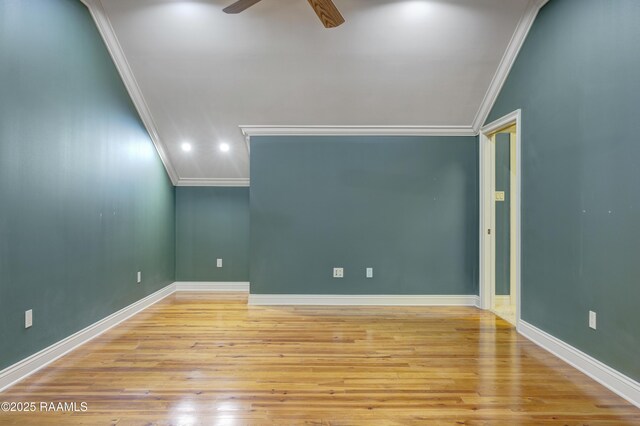 110 Interlaken Dr, New Iberia, LA 70563 - unfurnished room with ornamental molding, ceiling fan, wood finished floors, baseboards, and recessed lighting