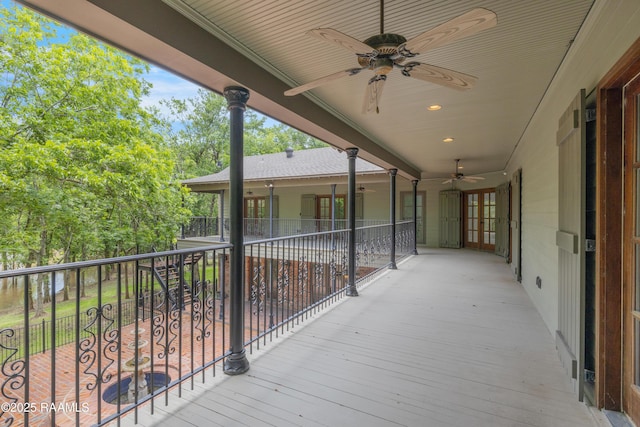 110 Interlaken Dr, New Iberia, LA 70563 - wooden deck with a ceiling fan
