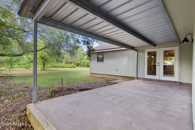 view of patio / terrace featuring french doors