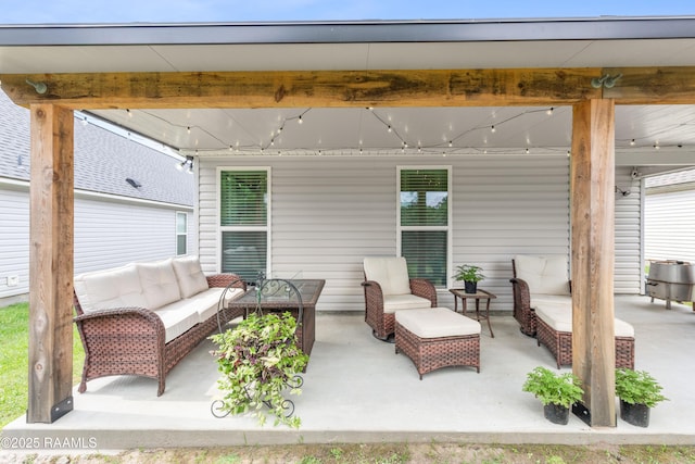 view of patio / terrace with an outdoor living space