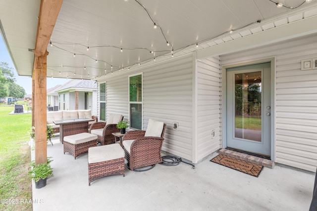 view of patio / terrace with an outdoor living space
