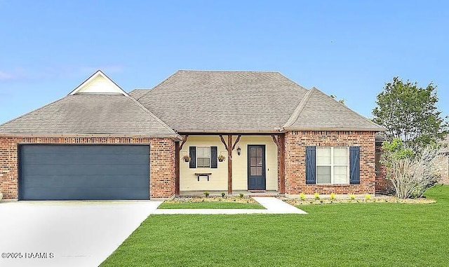 110 Beringer Dr, Duson, LA 70529 - single story home featuring roof with shingles, an attached garage, driveway, and brick siding