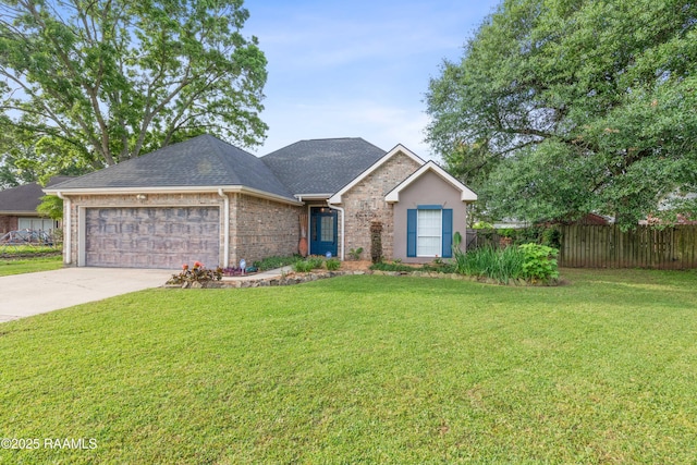 122 Ashford Ln, Youngsville, LA 70592 - view of front facade with a garage, concrete driveway, and roof with shingles