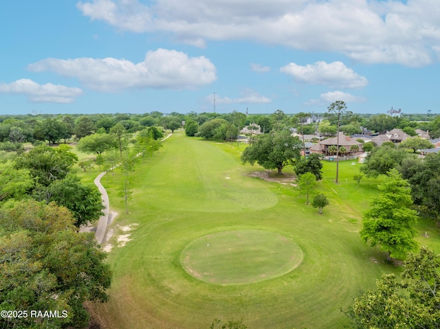 drone / aerial view with golf course view