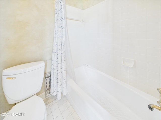 107 Wembley Rd, Lafayette, LA 70503 - bathroom featuring tile patterned flooring, shower / bathtub combination with curtain, and toilet