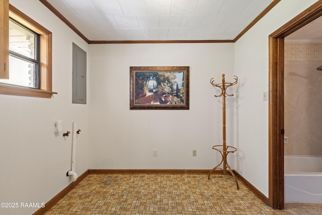 319 Roger Rd, Lafayette, LA 70507 - unfurnished room with ornamental molding and electric panel