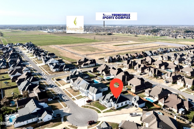 bird's eye view with a residential view