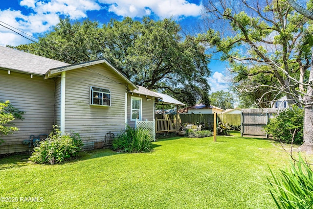 view of yard with fence