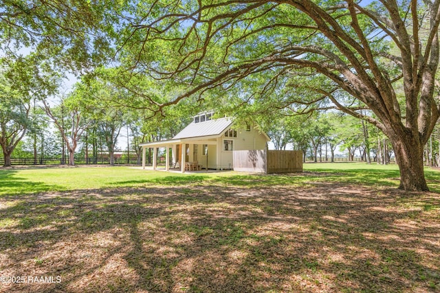 view of yard with fence