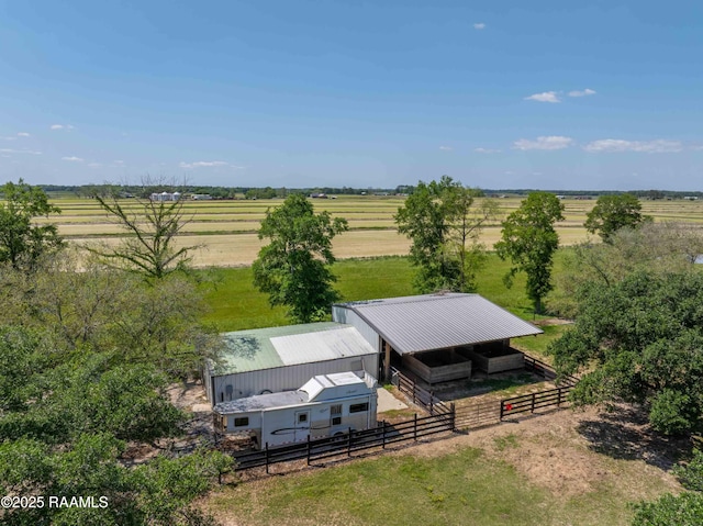 aerial view with a rural view