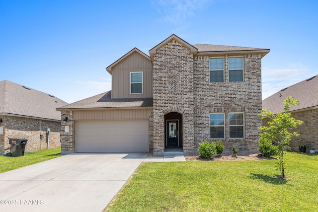 4058 Starling Pl, Jennings, LA 70546 - traditional-style house with driveway, brick siding, and a front yard