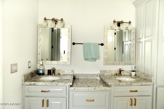 bathroom with double vanity