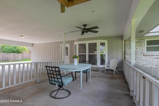 513 Emmeline St, New Iberia, LA 70563 - view of patio featuring ceiling fan and outdoor dining space