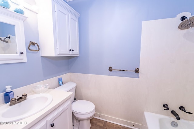 2405 S Chataignier Rd, Ville Platte, LA 70586 - full bathroom with a tub to relax in, toilet, vanity, and a shower