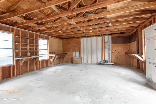 misc room with a garage
