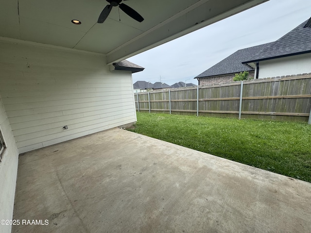 view of patio / terrace with a ceiling fan