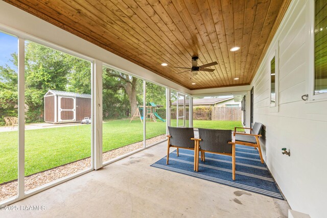 436 Brentwood Blvd, Lafayette, LA 70503 - sunroom featuring ceiling fan