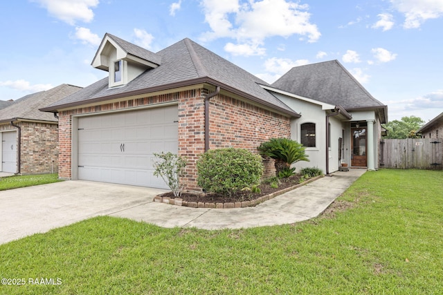 109 Barataria Bay, Lafayette, LA 70508 - view of front of home featuring a garage, concrete driveway, brick siding, and a shingled roof