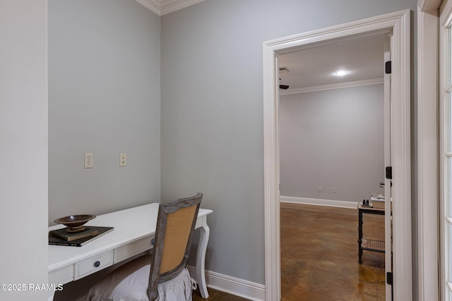 109 Barataria Bay, Lafayette, LA 70508 - office space with crown molding, baseboards, and concrete floors
