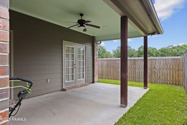 109 Barataria Bay, Lafayette, LA 70508 - view of patio / terrace with ceiling fan and french doors