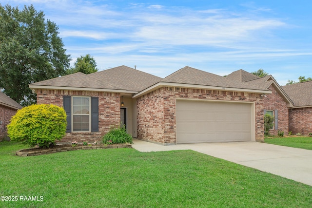 223 Moss Bluff Dr, Lafayette, LA 70507 - view of front of home with a shingled roof, driveway, and brick siding