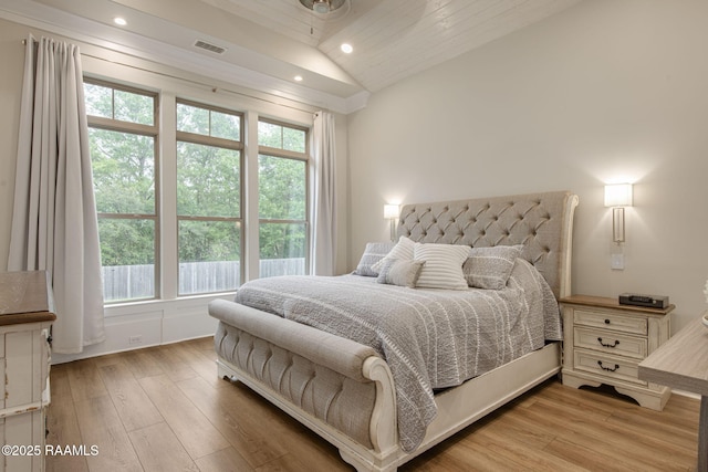 137 Grandview Terrace Dr, Youngsville, LA 70592 - bedroom featuring lofted ceiling, light wood finished floors, and recessed lighting