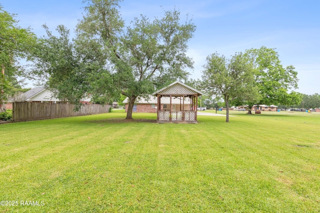 view of yard featuring a gazebo