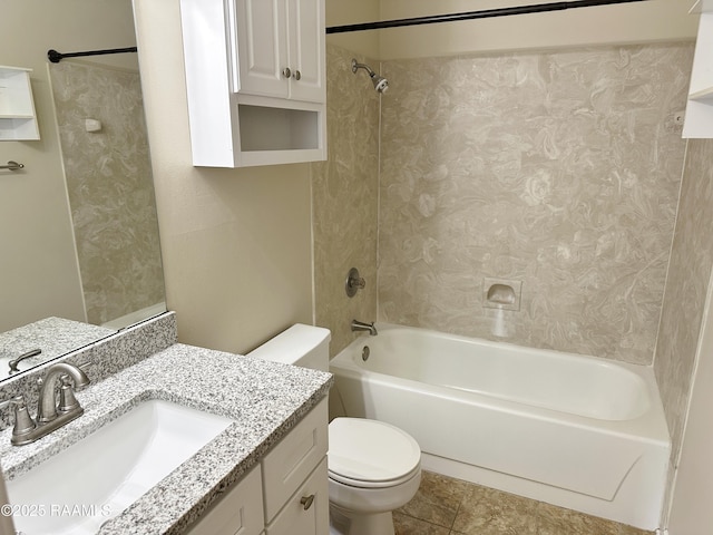 701 S College Rd Unit 208, Lafayette, LA 70503 - bathroom featuring toilet, shower / bath combination, vanity, and tile patterned floors