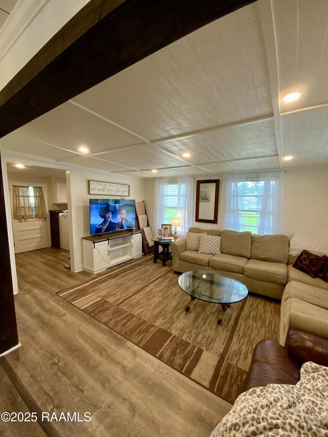 808 6th St, Rayne, LA 70578 - living area with wood finished floors and recessed lighting