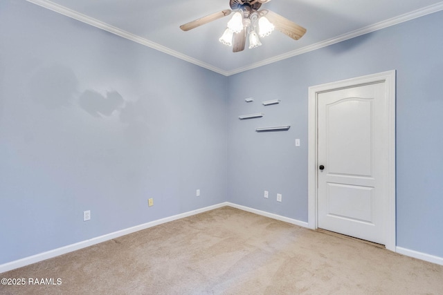 103 Barronne St, Lafayette, LA 70503 - carpeted empty room with ceiling fan, baseboards, and ornamental molding
