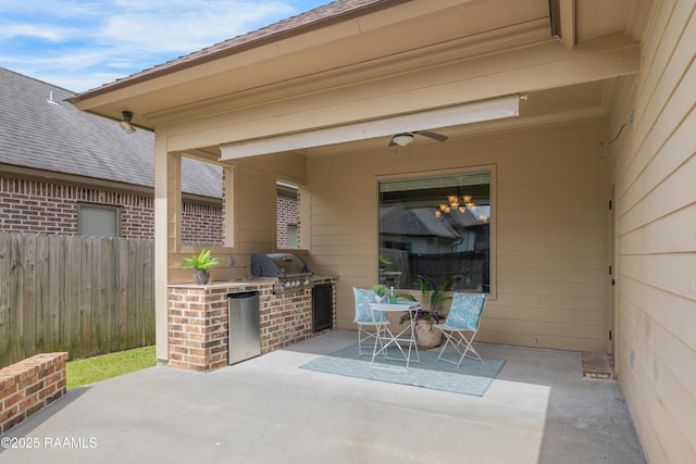 112 Heathwood Dr, Broussard, LA 70518 - view of patio / terrace with area for grilling, fence, and ceiling fan