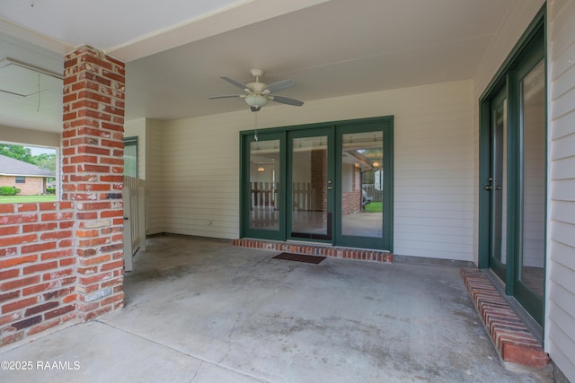 505 River Woods Dr, Lafayette, LA 70508 - view of patio / terrace with ceiling fan and french doors