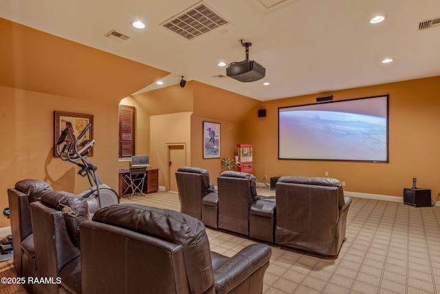 209 Princeton Woods Loop, Lafayette, LA 70508 - cinema featuring recessed lighting, baseboards, and vaulted ceiling