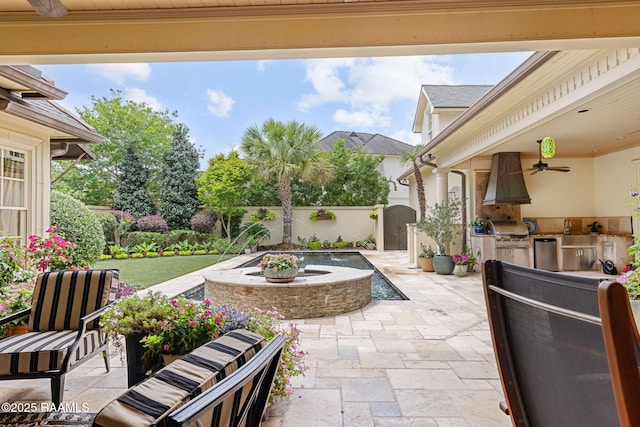 209 Princeton Woods Loop, Lafayette, LA 70508 - fenced backyard featuring area for grilling, a patio area, ceiling fan, and a gate