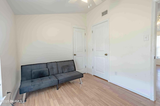 259 Chatrian St, Grand Coteau, LA 70541 - sitting room featuring wood finished floors, ceiling fan, and baseboards
