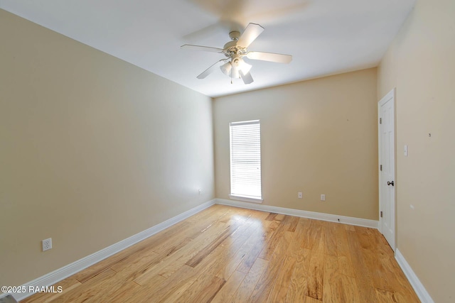 104 Trout Ct, Dulac, LA 70353 - unfurnished room with light wood-type flooring, a ceiling fan, and baseboards
