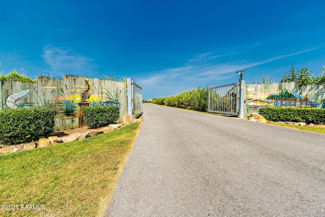 104 Trout Ct, Dulac, LA 70353 - view of asphalt road featuring a gate