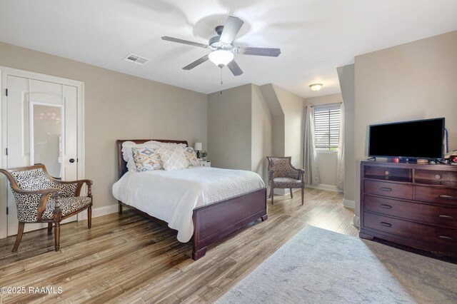 108 Autumnbrook Dr, Broussard, LA 70518 - bedroom featuring light wood-style flooring, baseboards, and a ceiling fan