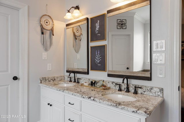 112 Sandhill Crane Dr, Lafayette, LA 70508 - full bath with crown molding and double vanity