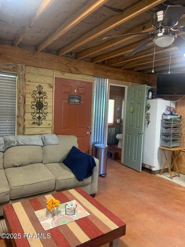 1462 Herman Dupuis Rd, Breaux Bridge, LA 70517 - living room featuring a ceiling fan