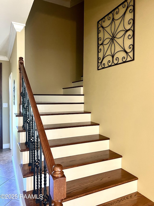 277 Carrera Ln, Eunice, LA 70535 - staircase featuring ornamental molding