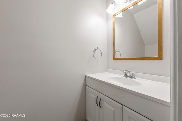 116 Southfield Pkwy, Lafayette, LA 70506 - bathroom with vanity and vaulted ceiling