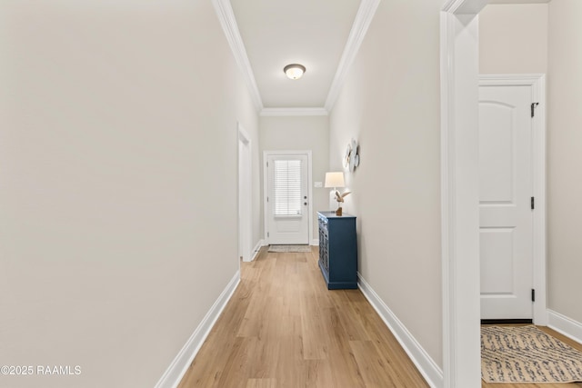 101 Micah Edward, Maurice, LA 70555 - hallway featuring light wood finished floors, crown molding, and baseboards