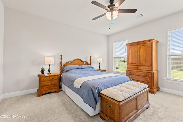 101 Micah Edward, Maurice, LA 70555 - bedroom featuring light carpet, baseboards, and ceiling fan