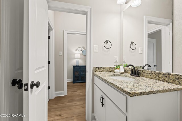 101 Micah Edward, Maurice, LA 70555 - bathroom with wood finished floors, vanity, and baseboards