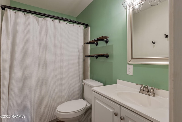 164 Mimosa Pl, Lafayette, LA 70506 - bathroom with toilet, vanity, and a shower with shower curtain