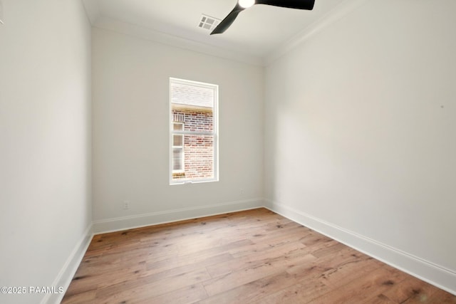 108 Meadowbrook Dr, Broussard, LA 70518 - empty room with crown molding, a ceiling fan, light wood-style flooring, and baseboards