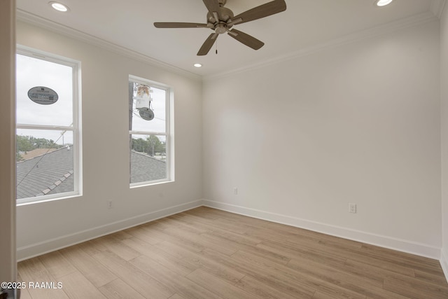1510 Kaliste Saloom Unit 101, Lafayette, LA 70508 - empty room featuring ornamental molding, plenty of natural light, light wood finished floors, baseboards, and recessed lighting