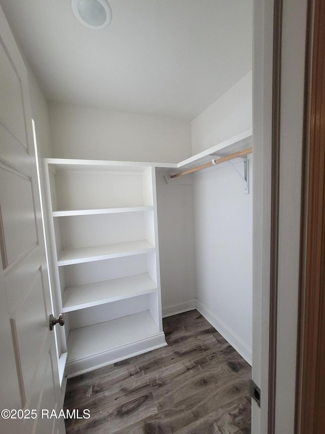 313 Harvest Ln, Abbeville, LA 70510 - spacious closet with dark wood finished floors