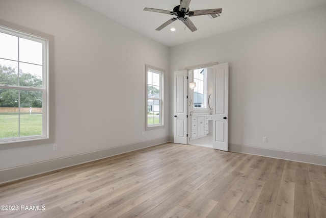 104 Wishing Well Dr, Broussard, LA 70518 - spare room featuring light wood-style floors, healthy amount of natural light, a ceiling fan, recessed lighting, and baseboards